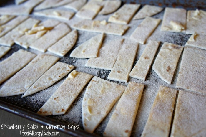 Cinnamon Chips & Strawberry Salsa via @FoodAllergyEats