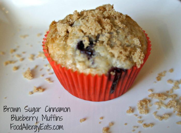 Brown Sugar Cinnamon Blueberry Muffins #vegan @FoodAllergyEats
