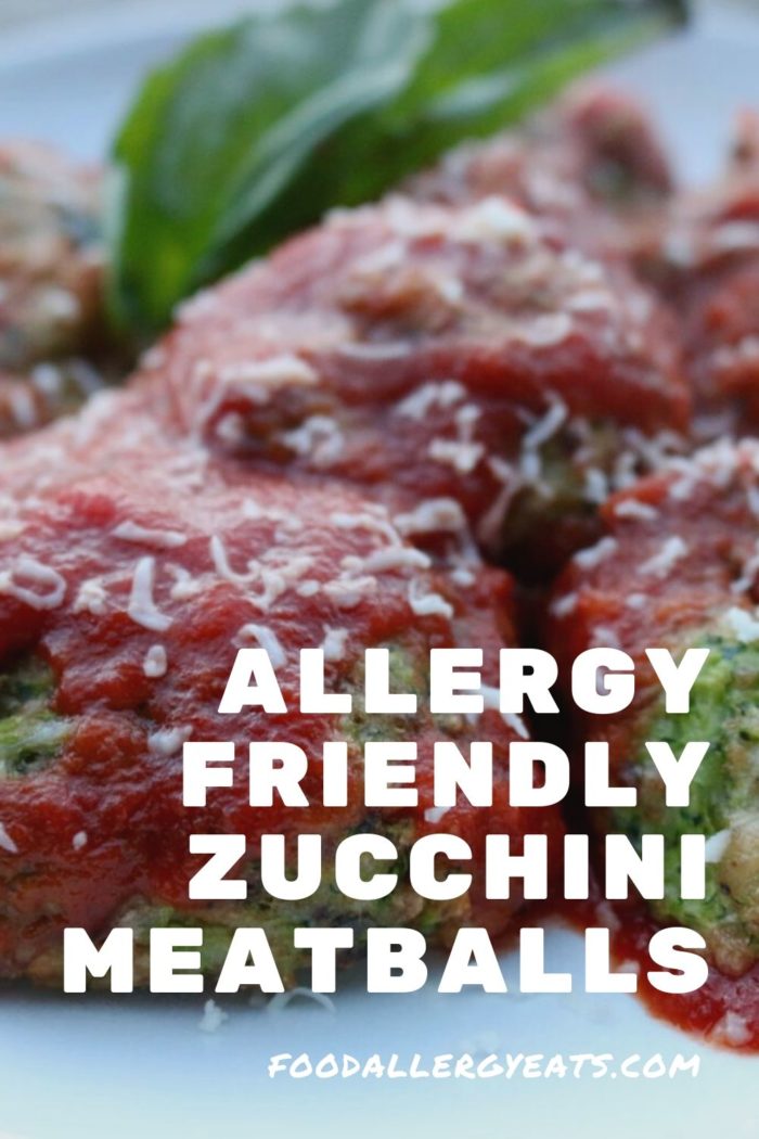 Allergy Friendly Zucchini Meatballs