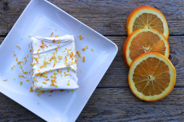 Creamsicle Poke Cake